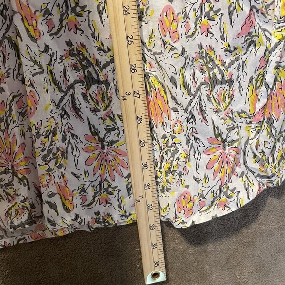 ZARA Tunic Dress Womens Medium Pink Floral Paisley V Neck Tie Waist Cottagecore - Picture 6 of 6